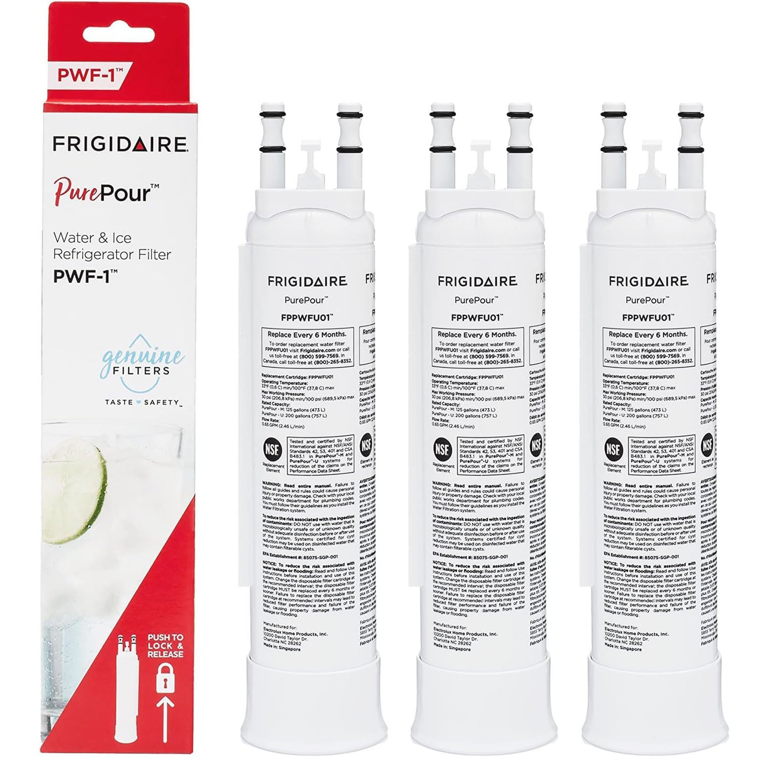 Frigidaire FPPWFU01 PurePour PWF-1 Refrigerator Water Filter